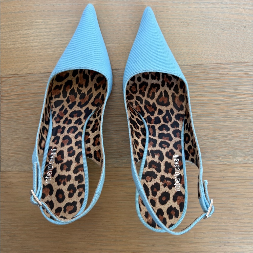 Roberto Cavalli Blue Heeled Elegance